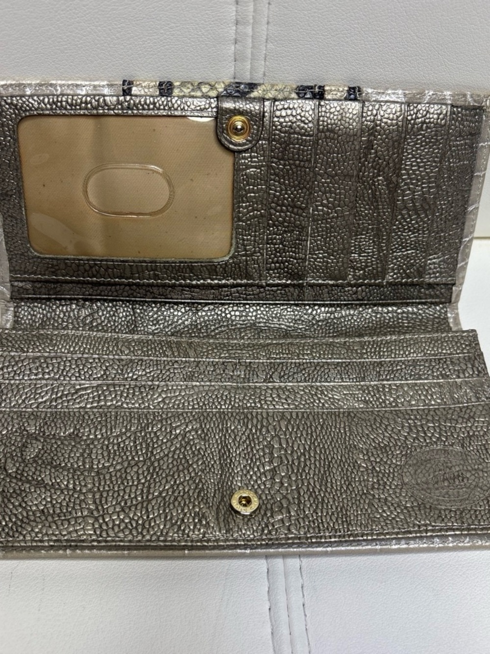 Brahmin "Nova" mixed-media slim checkbook/travel wallet - Picture 2 of 8